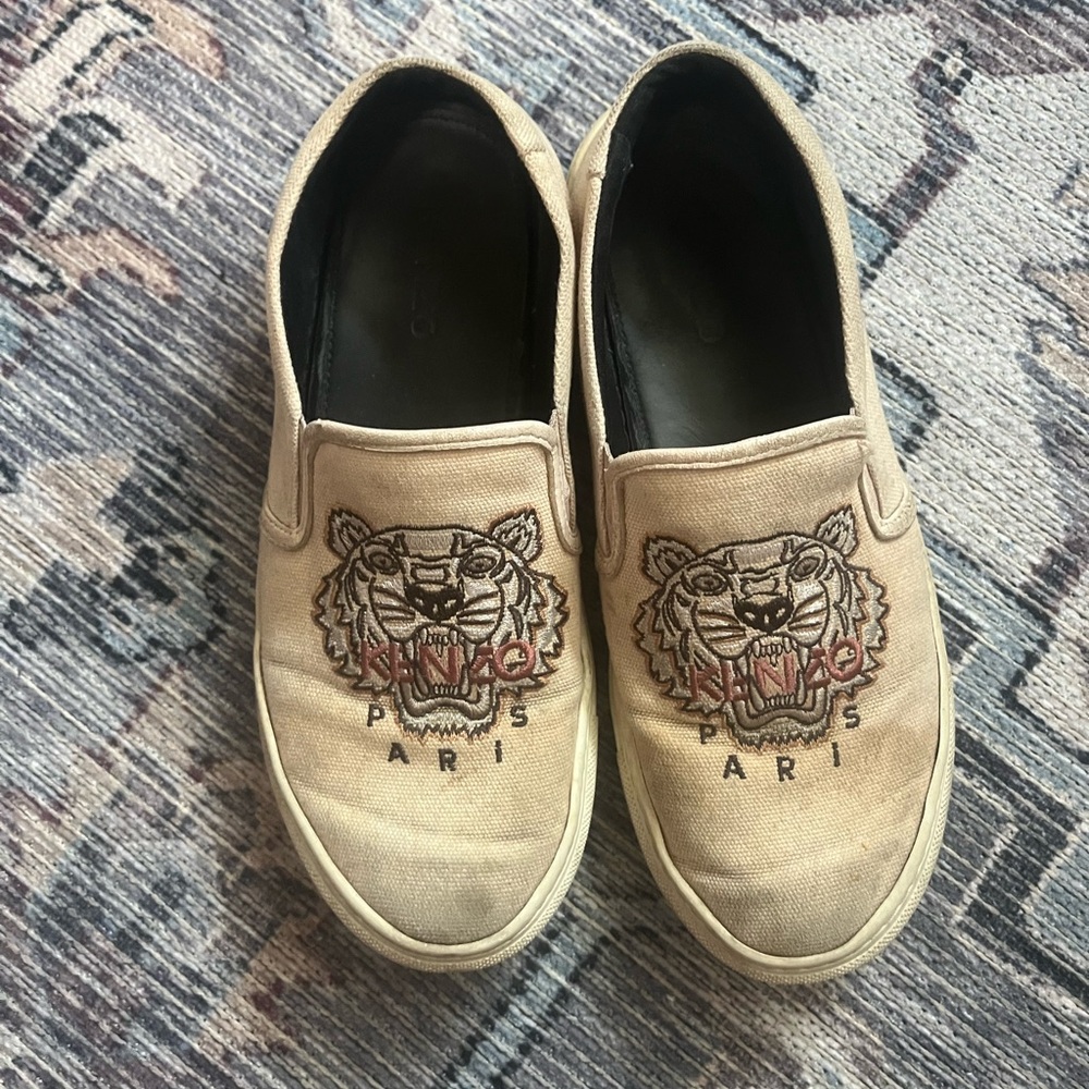 Kenzo Paris Embroidered Slip-On Sneakers